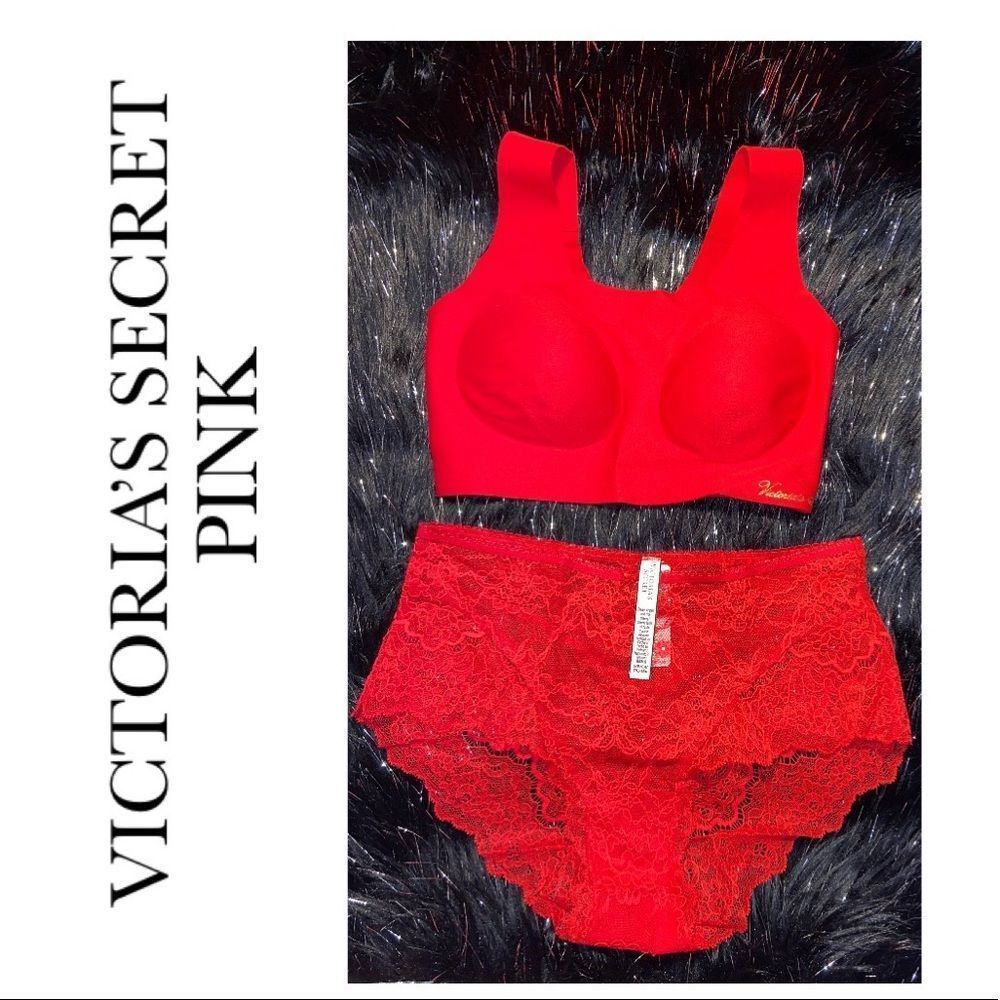 𝅺vs Pink Victoria’s Secret Bra + Panty Small